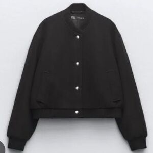 Zara Women’s  Black Bomber Jacket
